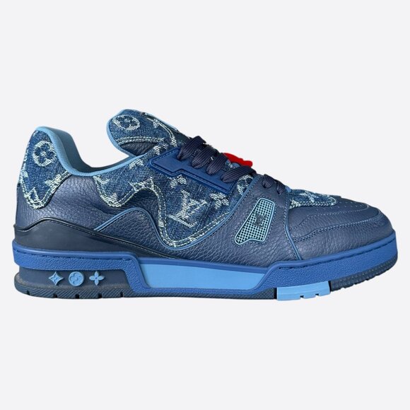 Louis Vuitton Nigo Blue Denim Monogram Trainers - Picture 1 of 8